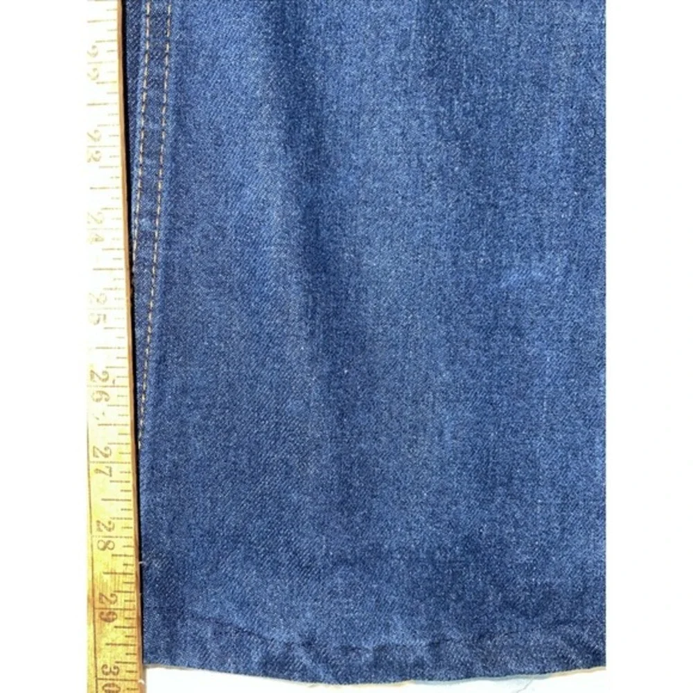 Vintage JCPenney Plain Pockets Mens 34x34 Dark‎ Wash Straight Leg Jeans USA Made